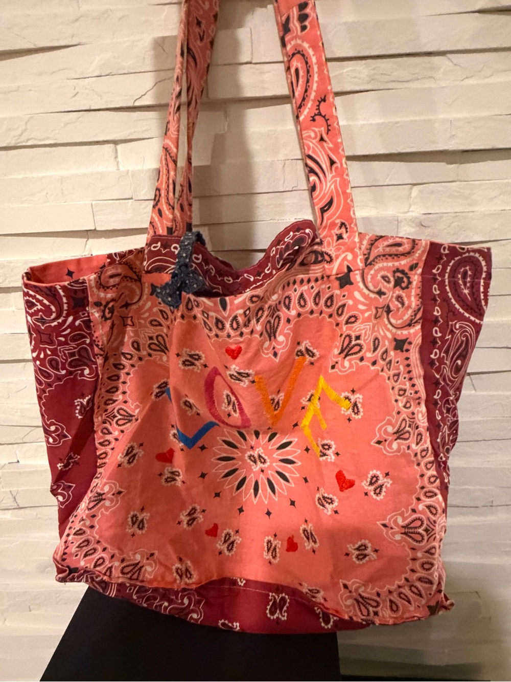 Call It By Your Name Multi Hand-Embroidered Reversible Tote Made in France